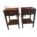 Wood Nightstands with Drawer and Shelf