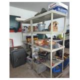 Plastic Shelving Units With Assorted Tools & Misc