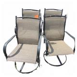 4 Outdoor Mesh Swivel Patio Chairs
