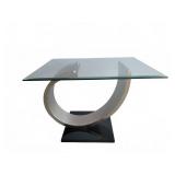 Modern Glass and Metal Sculptural Table