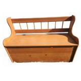 Wooden Storage Bench With Lift Seat