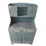 Painted Wood Two-Tier Cabinet With Storage