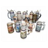 Ceramic Lidded Beer Steins Assorted
