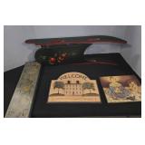 Decorative Painted Wood Wall Art and Sled