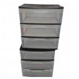 2 Plastic 3-Drawer Storage Organizers