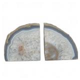 Polished Agate Geode Bookends