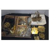 Brass Clock Movements and Parts Lot