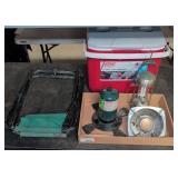 Coleman Cooler, Propane Stove, Lantern, Camping