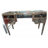 Mirrored Vanity Table With Cracked Glass Panels