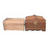 Vintage Jewelry Box and Woven Decorative Trunk