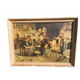Framed Print of Rustic Family Kitchen Scene