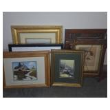 Framed Art Prints and Empty Frames Lot