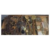 Antique Cuckoo Clock Parts Wood Brass And Glass
