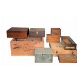 10 Vintage Wooden And Metal Boxes