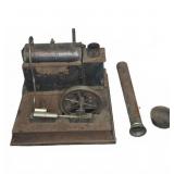 Tin Live Steam Engine Model with Accessories