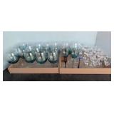 Colored And Clear Stemware Glasses Lot