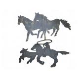 Metal Western Silhouette Wall Art Lot Of 2