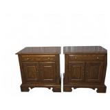 Pair Sterlingworth Oak 2-Door Nightstands