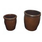 Brown Glazed Stoneware Crocks
