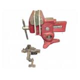 Two Metal Bench Vises with Removable Jaw Pads