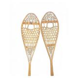 Bastien Brothers Pair Wood And Rawhide Snowshoes