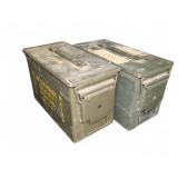 Two Metal Military Ammo Boxes