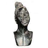 Carved Stone Bust, Marked Maxwell