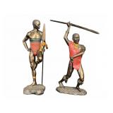 (2) Resin Maasai Warrior Figurines