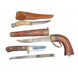 Four Fixed Blade Knives