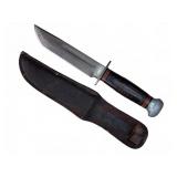 Fixed Blade Knife with Leather Handle and Sheath