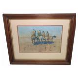 Framed Frederic Remington Native American Print