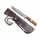Puma Bowie Knife Damascus Blade Wood Handle Sheath