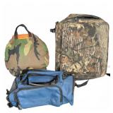 Assorted Camouflage and Blue Hunting Bags