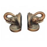 Cast Metal Elephant Head Bookends Pair