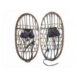 Wood & Rawhide Oval Snowshoes Pair