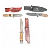 3 Fixed Blade Knives With Sheaths