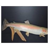 Mounted Rainbow Trout Fish Taxidermy on Driftwood