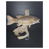 Smallmouth Bass Fish Taxidermy on Driftwood