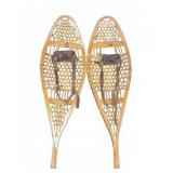 Wood Snowshoes With Leather Bindings Pair