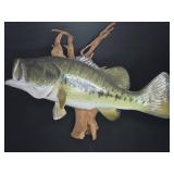 Largemouth Bass Fish Mount On Faux Driftwood