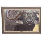 John Banovich Headdress Oil on Linen Cape Buffalo