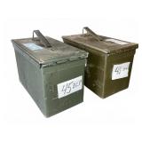 Two Metal Ammunition Storage Boxes with Handles