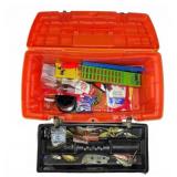 Homel Box Orange Tackle Box With Fishing Gear