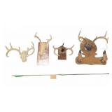 Deer Antler Mounts and Arrow Collection, 4 Mounts