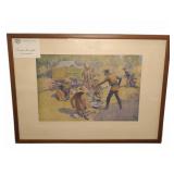 Frederic Remington 'The Quarrel Framed' Print
