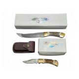 Damascus Steel Stag Handle Knife Set