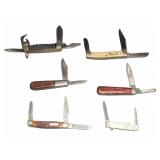 6 Pocket Knives with Old Timer, Western & Frontier