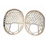 Pair Traditional Wood and Rawhide Snowshoes