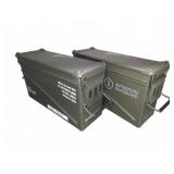 Two 40mm Metal Military Ammo Cans