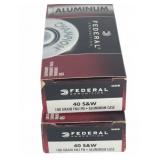 2 Boxes Federal 40 S&W 180 Gr. FMJ FN Ammo